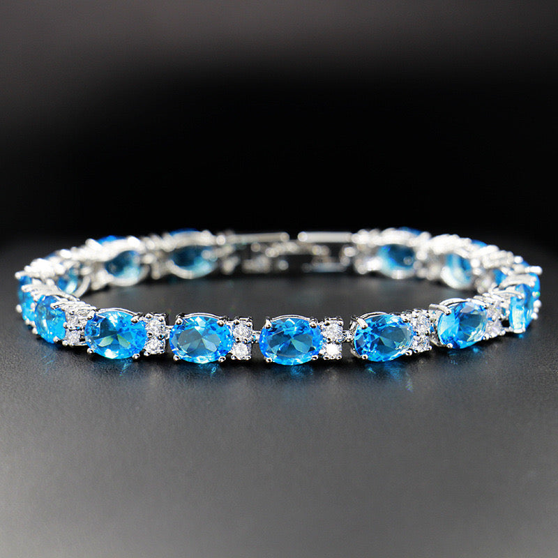 Oval Tennis Cubic Zirconia Bracelet