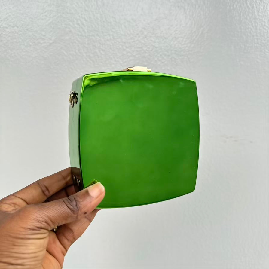 Mini Acrylic Square Mirror Clutch Purse
