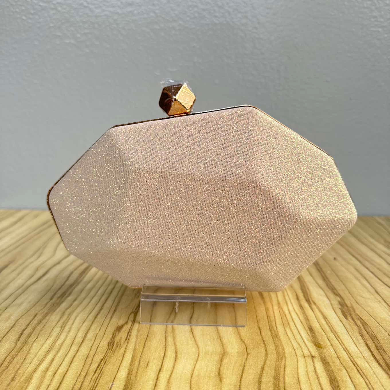 Geometric Iridescent Shimmer Clutch Purse
