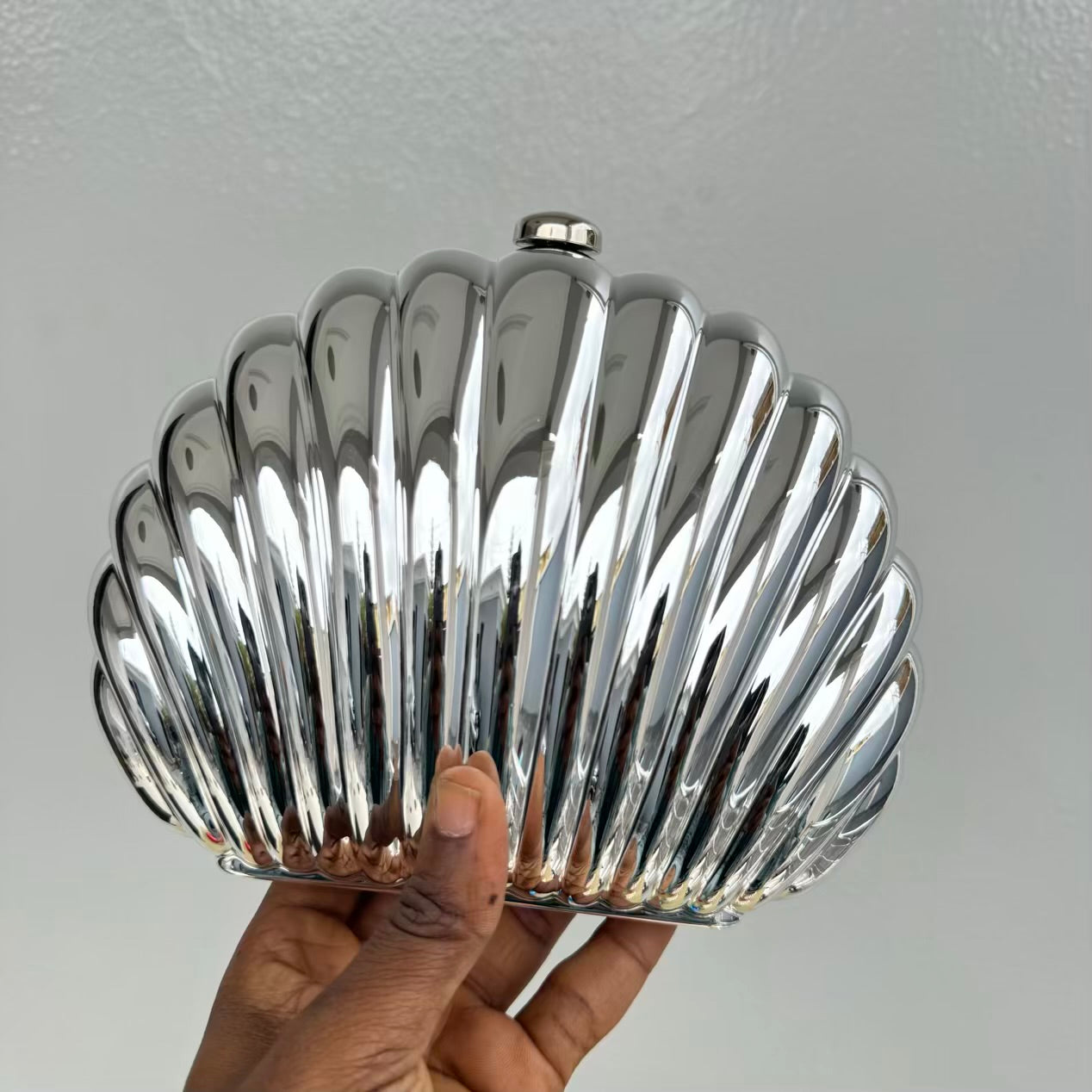 Shell Acrylic Metallic Party Clutch Purse