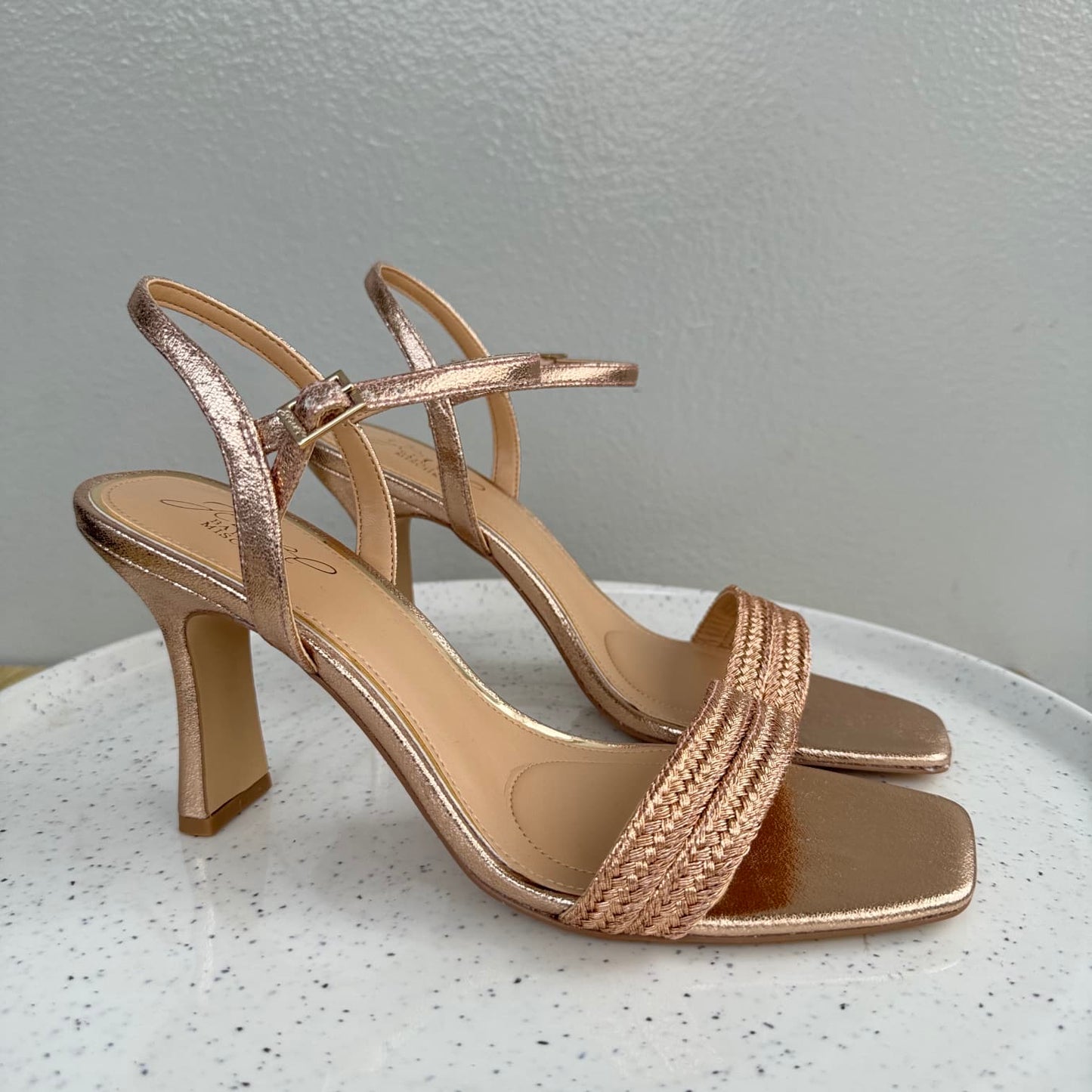 Jewel Badgley Mischka Ankle Strap Heel Sandals for Women - Size 38, 40