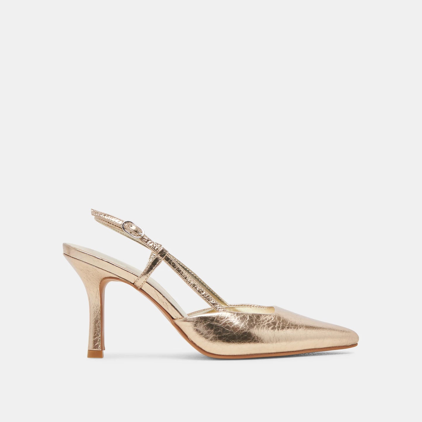 Dolce Vita Kim Distressed Leather Slingback Pointed Toe Mid Heel Shoe