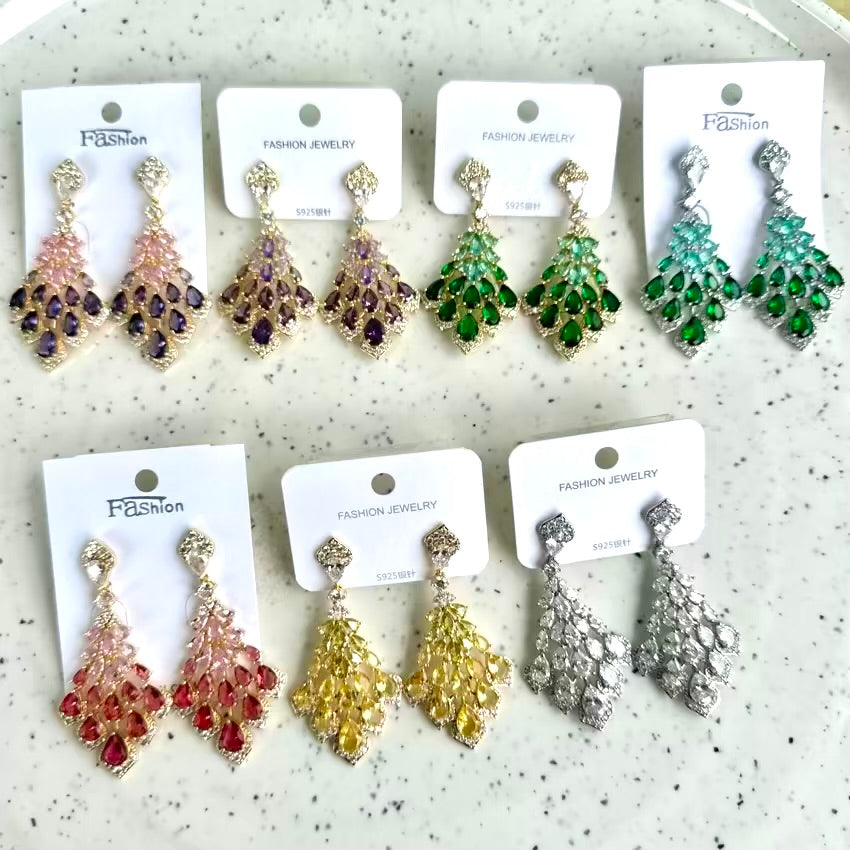 Feather Luxury Cubic Zirconia Earrings