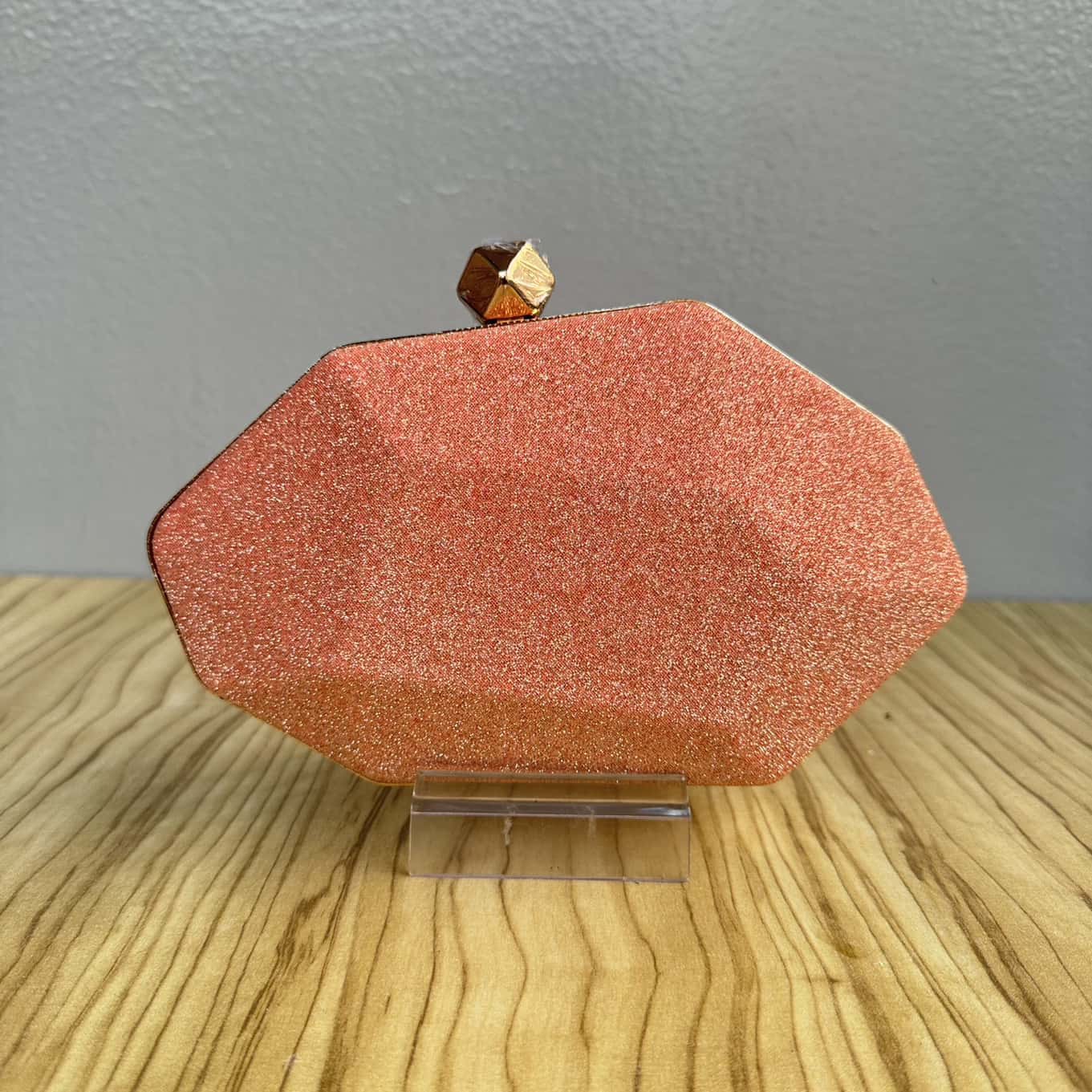 Geometric Iridescent Shimmer Clutch Purse
