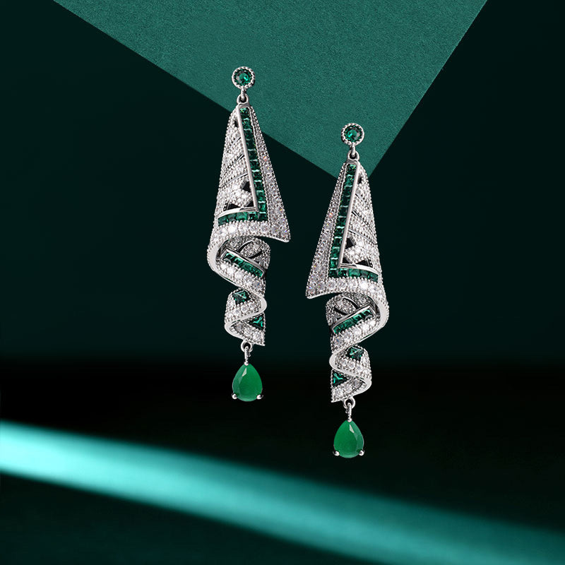 Twist Cubic Zirconia Drop Earrings