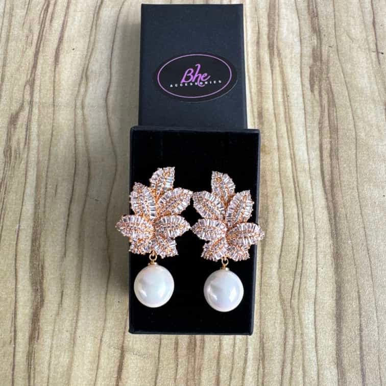Luxury Statement Cubic Zirconia Pearl Earrings