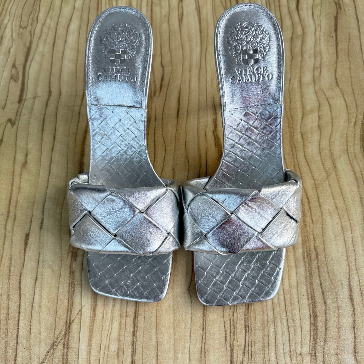 Vince Camuto Bridal Slippers – Weave Detail Stiletto Heel (Size 39)