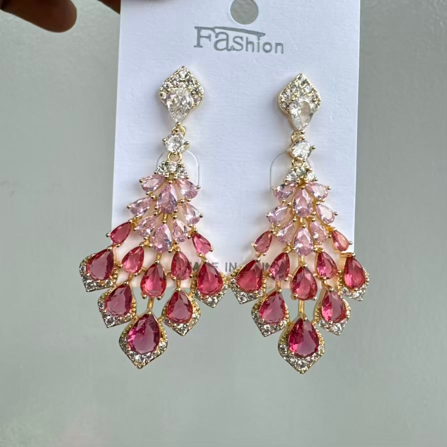 Feather Luxury Cubic Zirconia Earrings