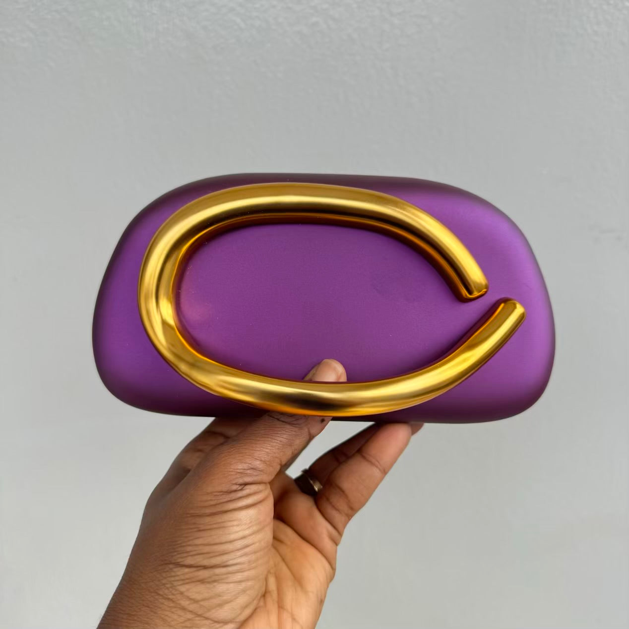Bar Handle Acrylic Clutch Purse with Long Chain Strap