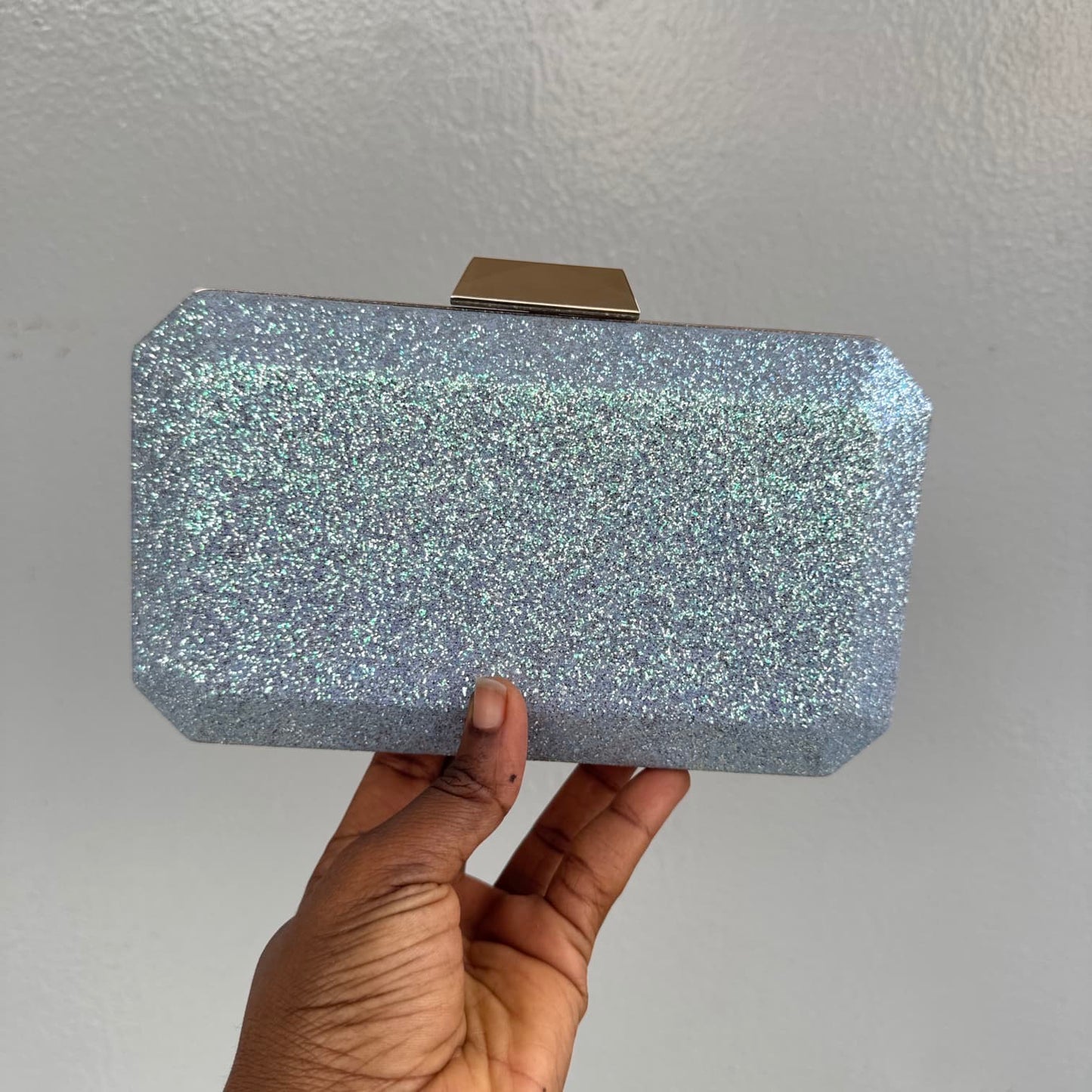 Rectangle Shimmer Clutch Purse