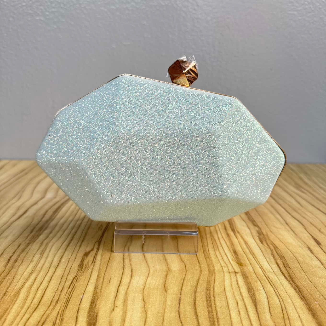 Geometric Iridescent Shimmer Clutch Purse