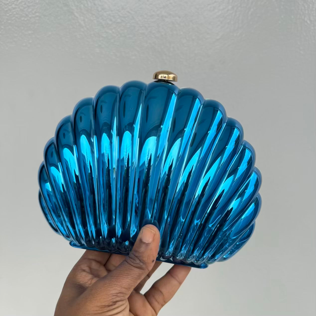 Shell Acrylic Metallic Party Clutch Purse
