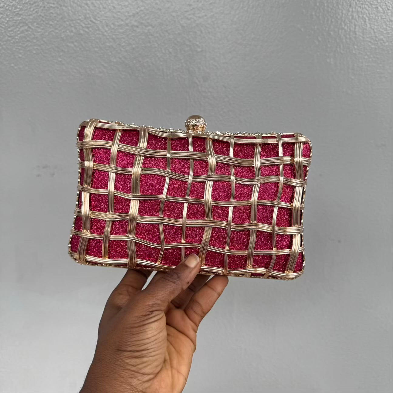 Basket Weave Cage Clutch