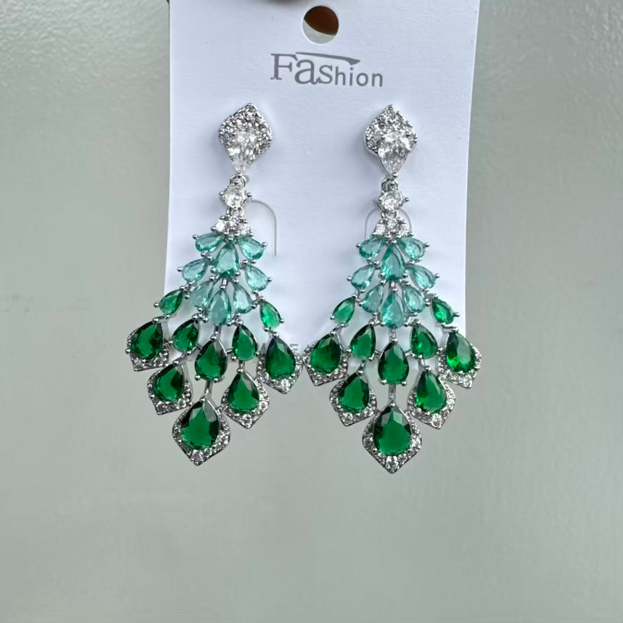 Feather Luxury Cubic Zirconia Earrings