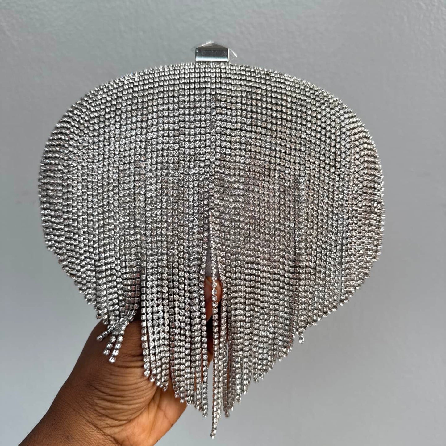 Nina Tassel Embellished Oval Clutch Purse