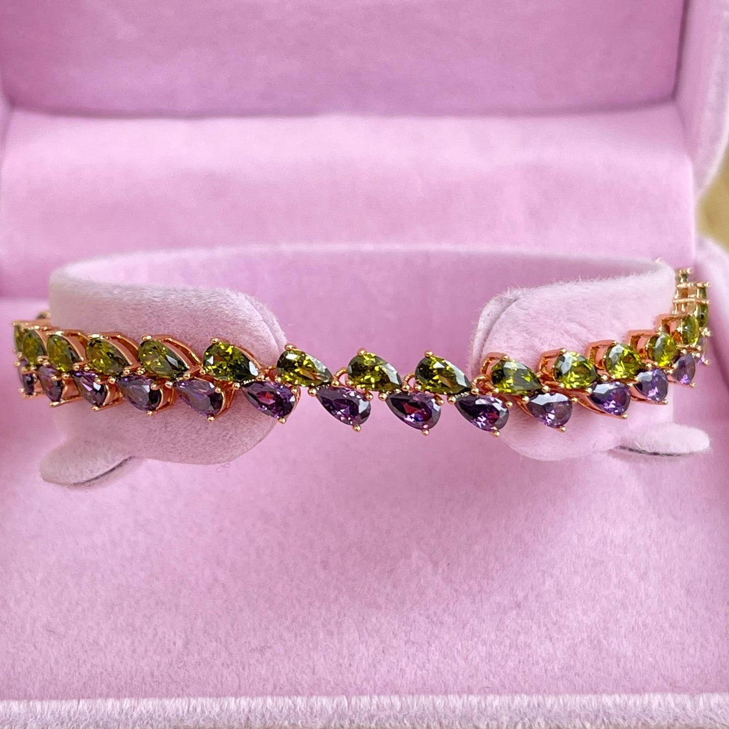 Gold Tone Cubic Zirconia Ladies Bracelet
