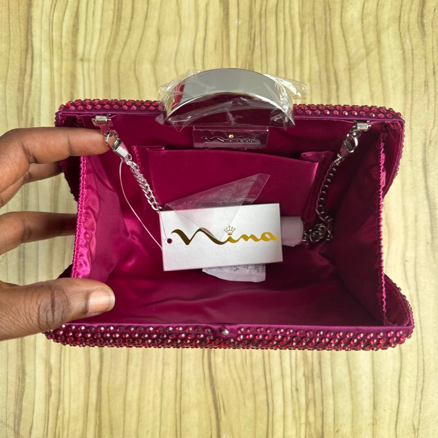 Nina Fully Embellished Rhinestone Clutch Purse