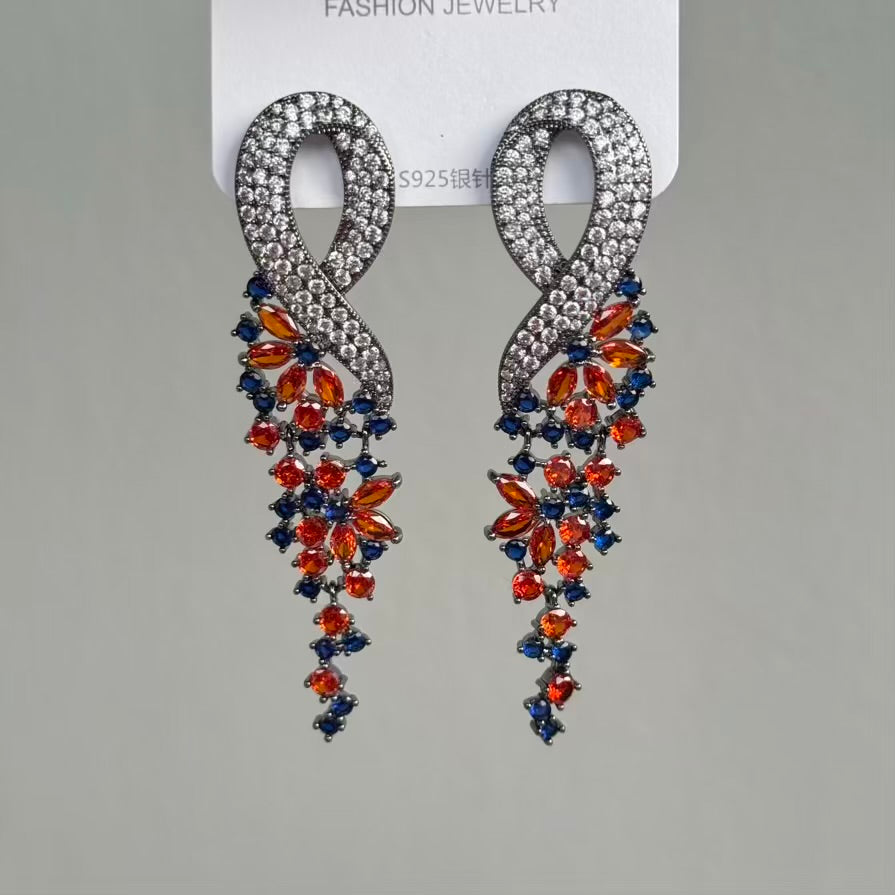 Statement Bow Detail Party Cubic Zirconia Earrings