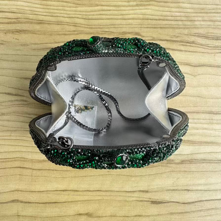 Butterfly Enamel Small Crystal Clutch