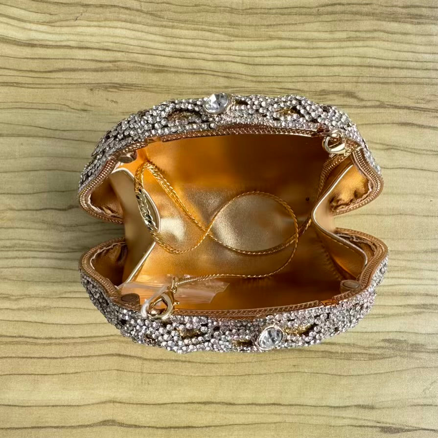 Butterfly Enamel Small Crystal Clutch