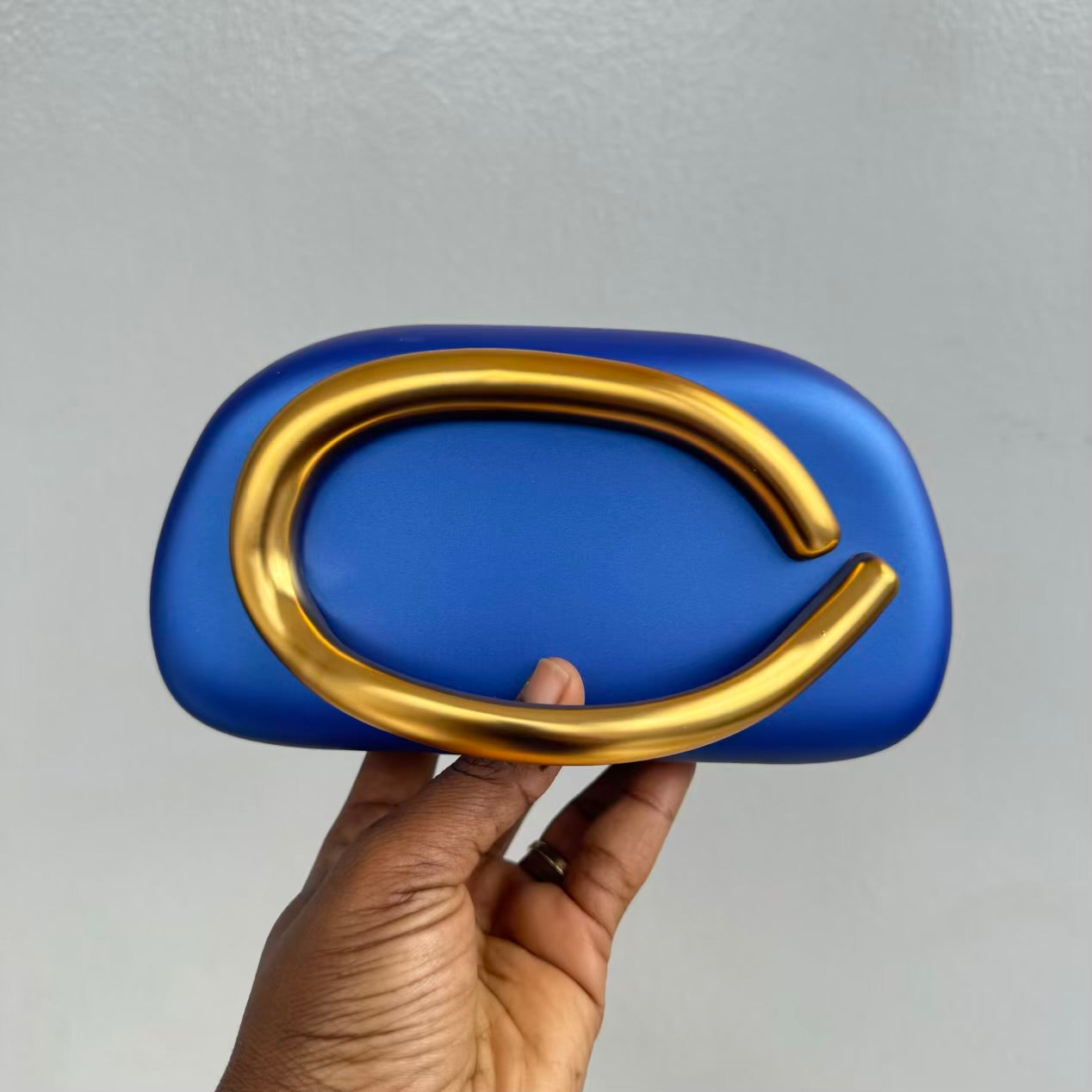Bar Handle Acrylic Clutch Purse with Long Chain Strap