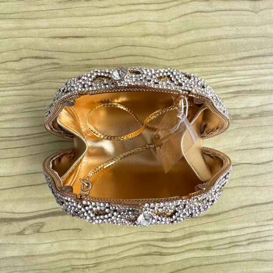 Butterfly Enamel Small Crystal Clutch