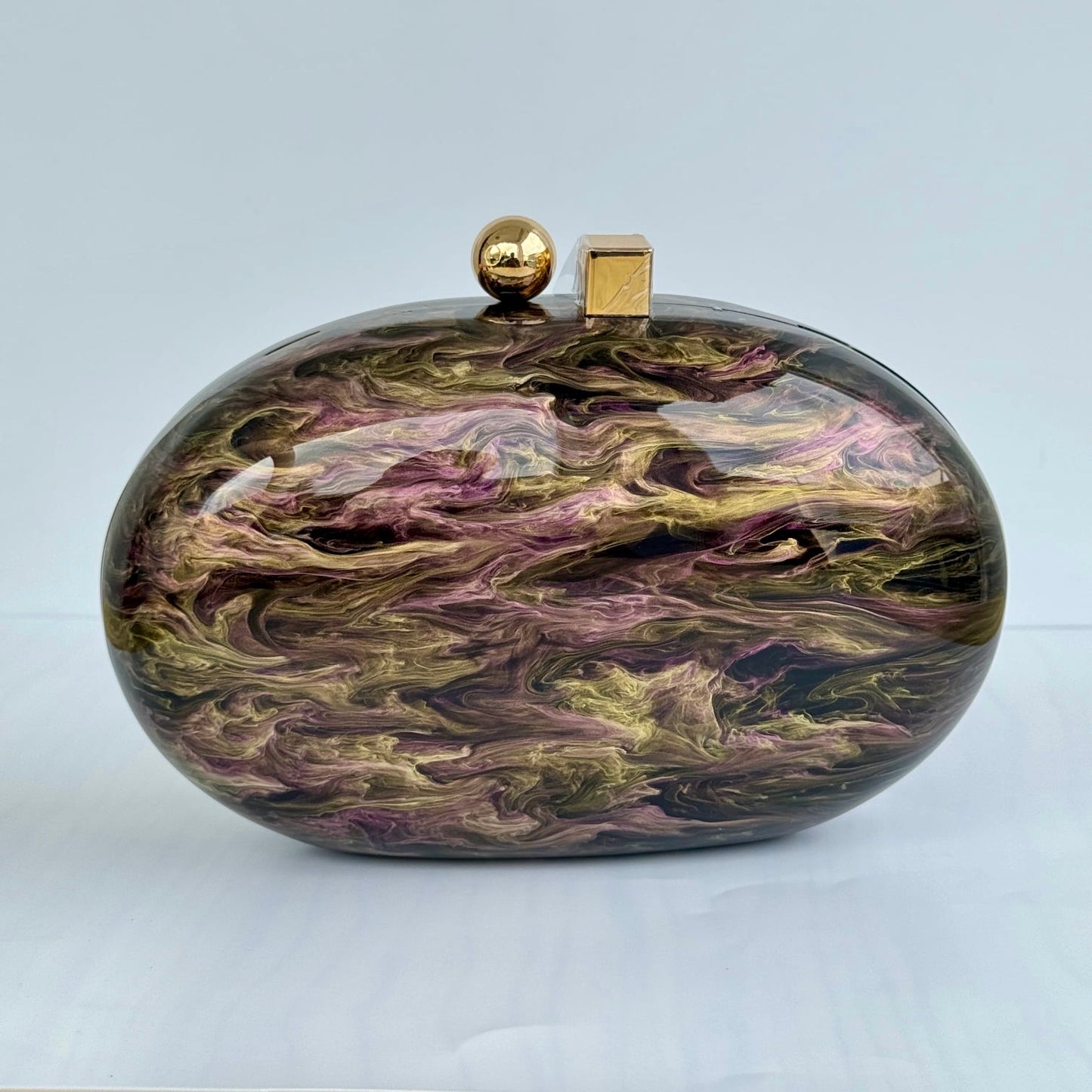 Big Size Oval Acrylic Clutch Purse