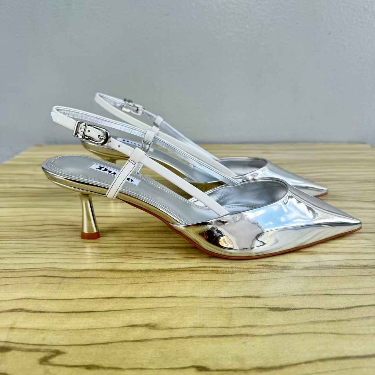 Dune London Patent Slingback Kitten Heel - Size 39, 40
