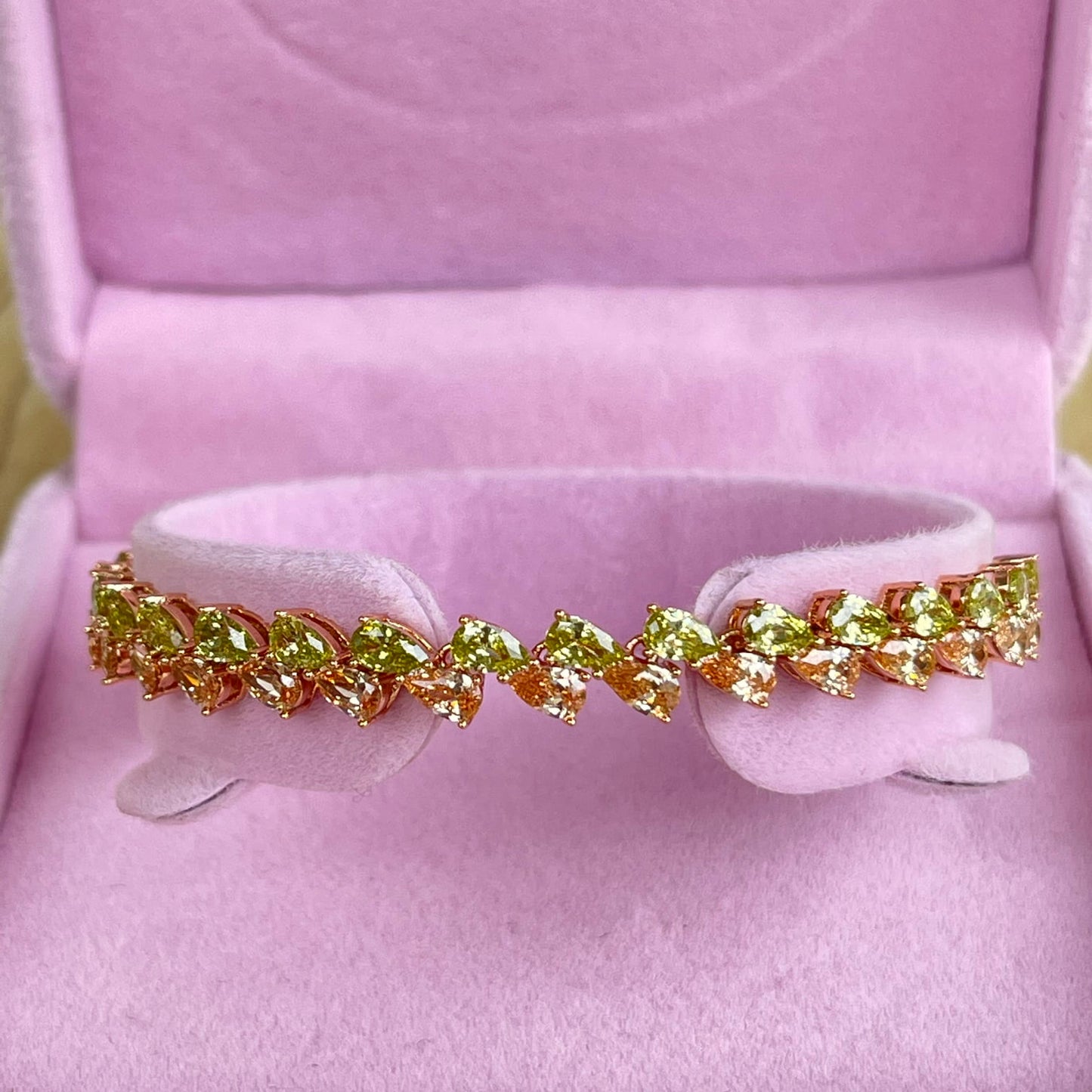 Gold Tone Cubic Zirconia Ladies Bracelet