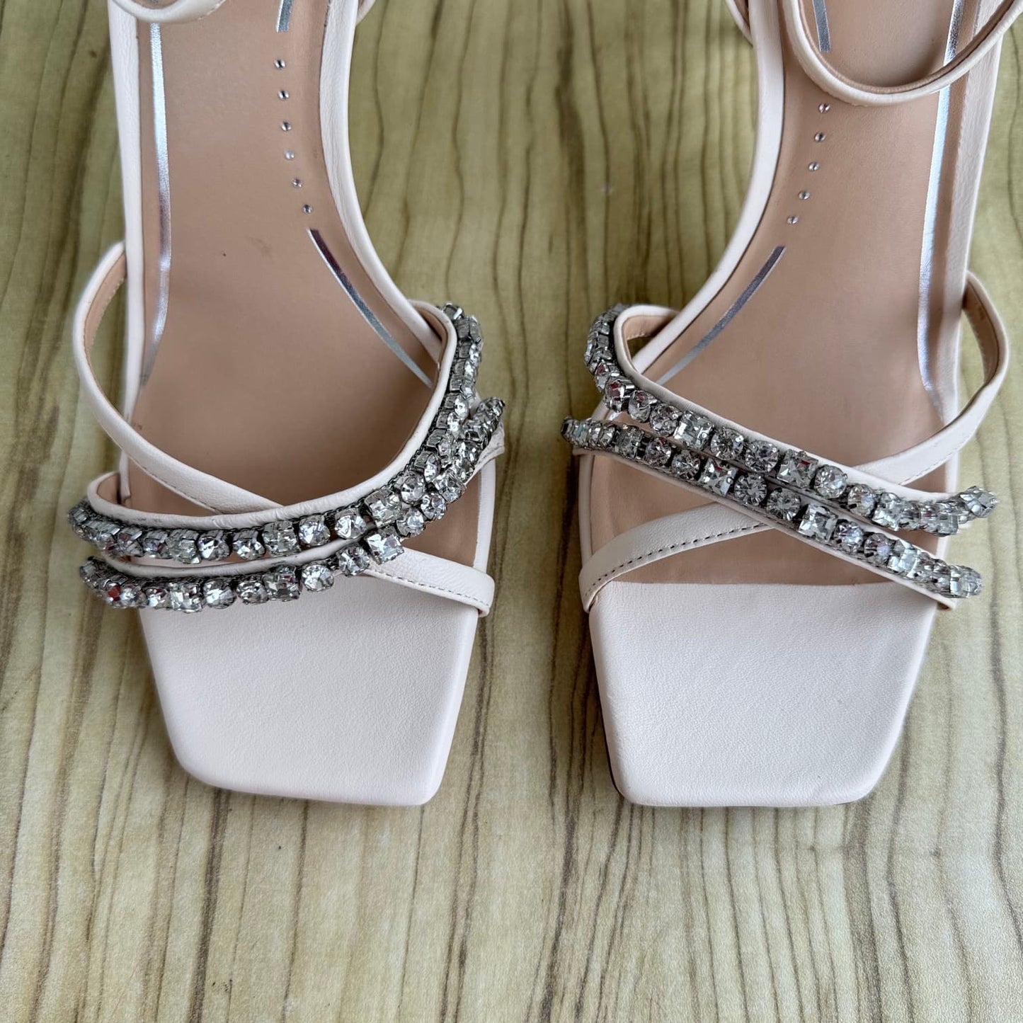 Antonio Melani Embellished Cross Strap Stiletto Heel Sandals for Women - Size 41