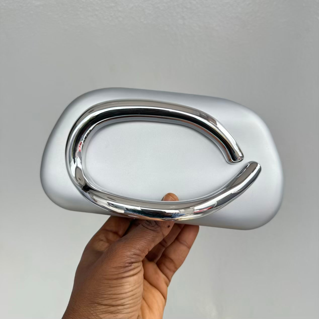 Bar Handle Acrylic Clutch Purse with Long Chain Strap