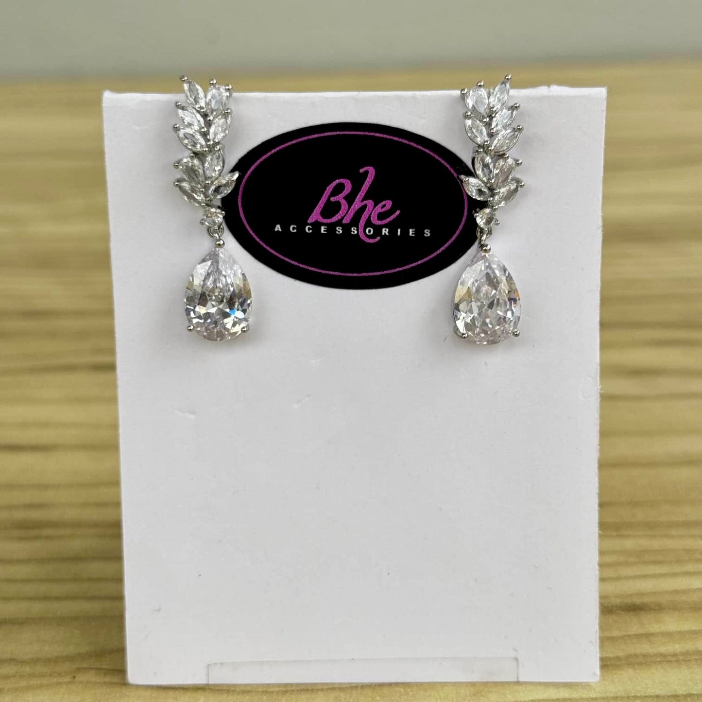 Cubic Zirconia Small Drop Bridal Earrings