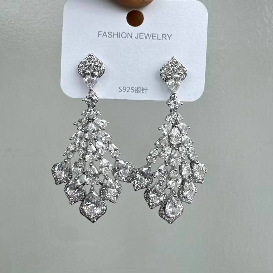 Feather Luxury Cubic Zirconia Earrings
