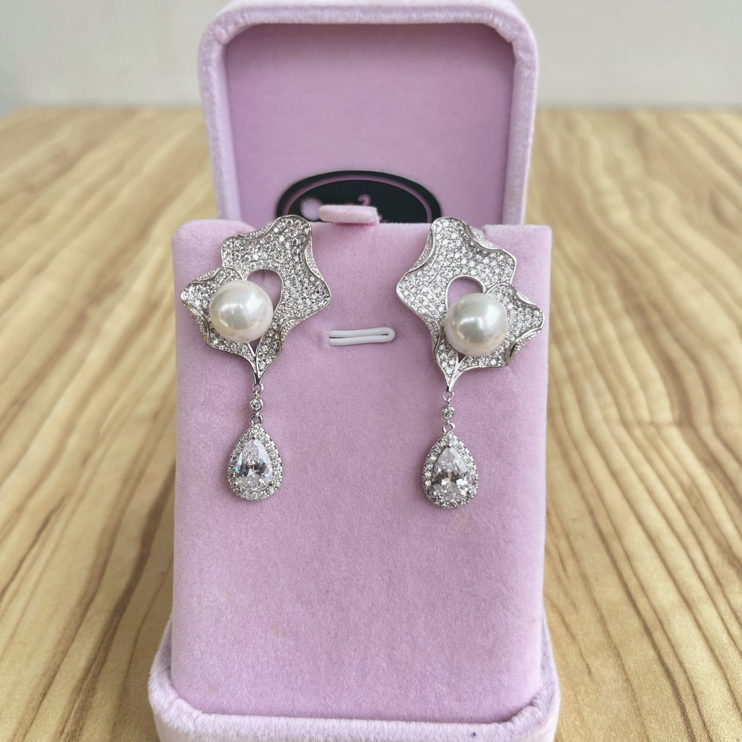 Luxury Statement Cubic Zirconia Pearl Earrings