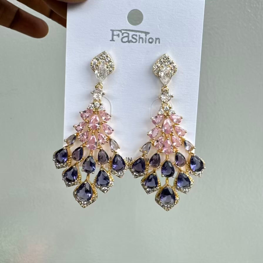 Feather Luxury Cubic Zirconia Earrings
