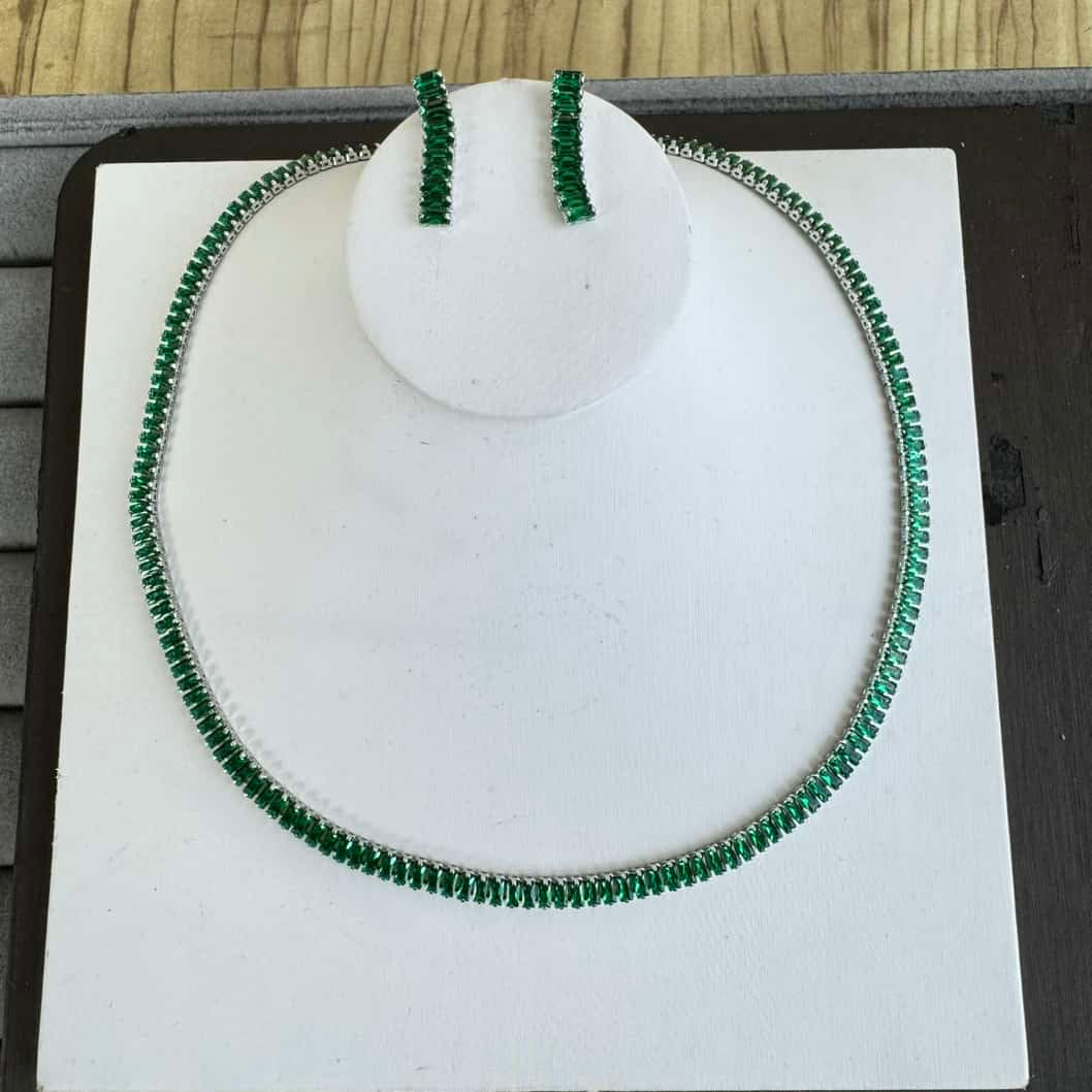 Simple Tennis Round Cubic Zirconia 2 Piece Jewelry Set