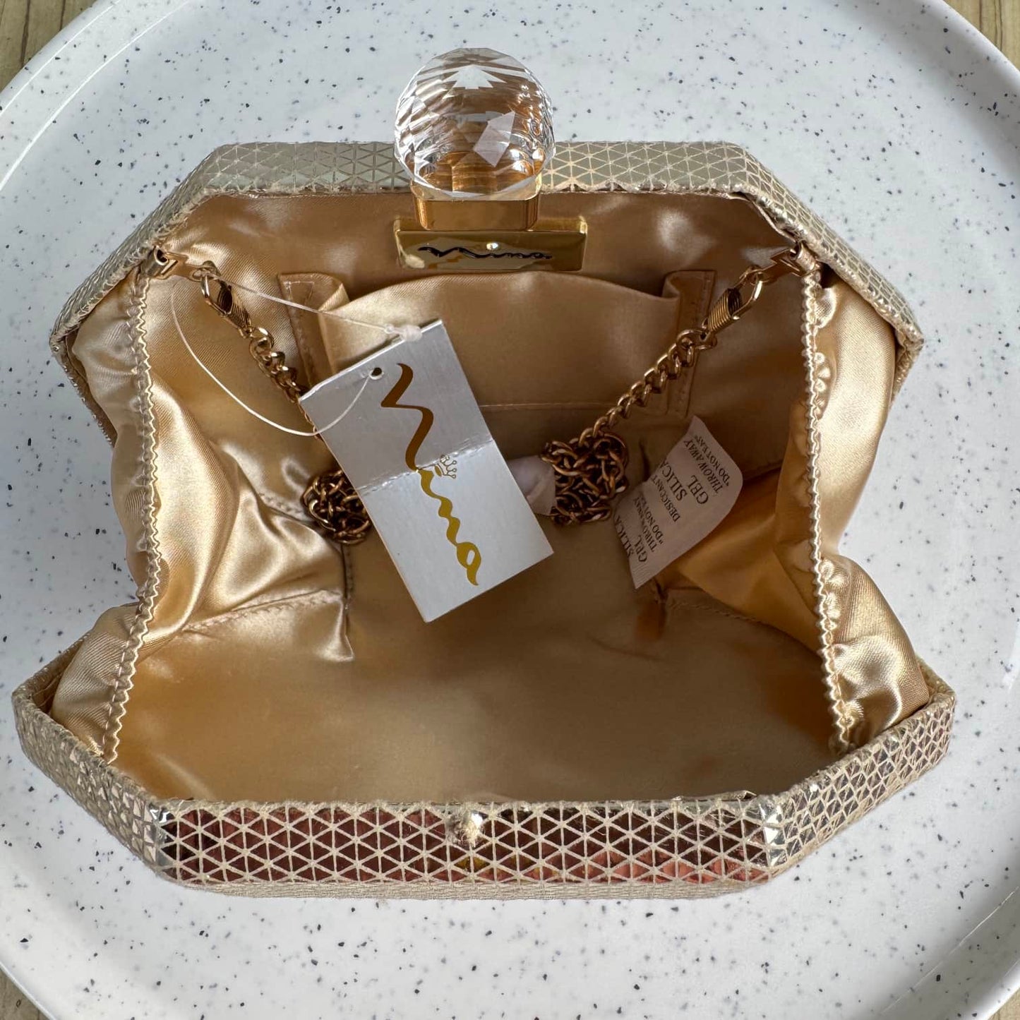 Nina Geometric Mirror Clutch Purse