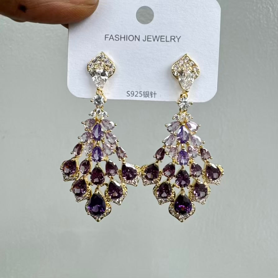 Feather Luxury Cubic Zirconia Earrings