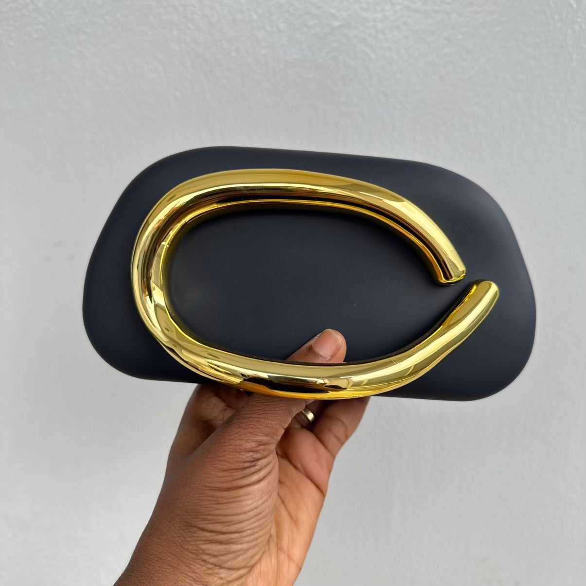 Bar Handle Acrylic Clutch Purse with Long Chain Strap
