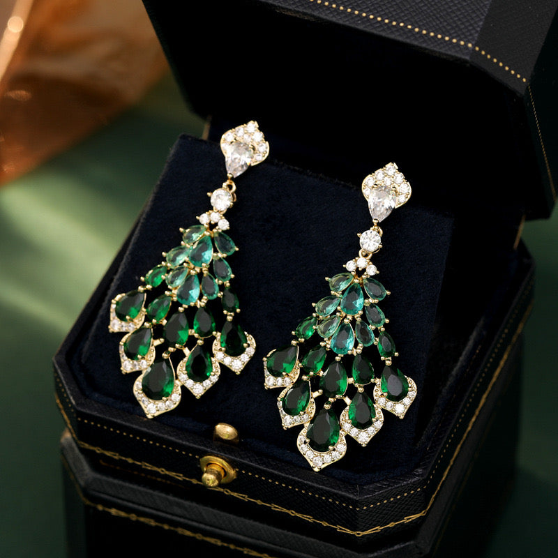 Feather Luxury Cubic Zirconia Earrings