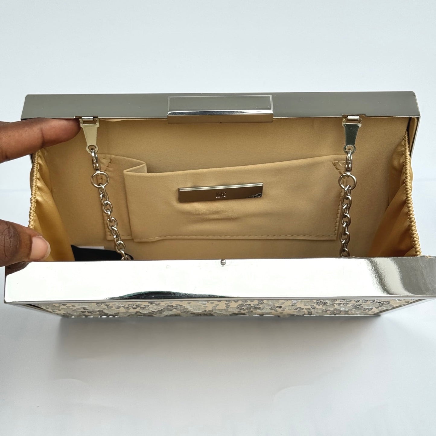 I.N.C. Star Crystal Embellished Clutch - Nude