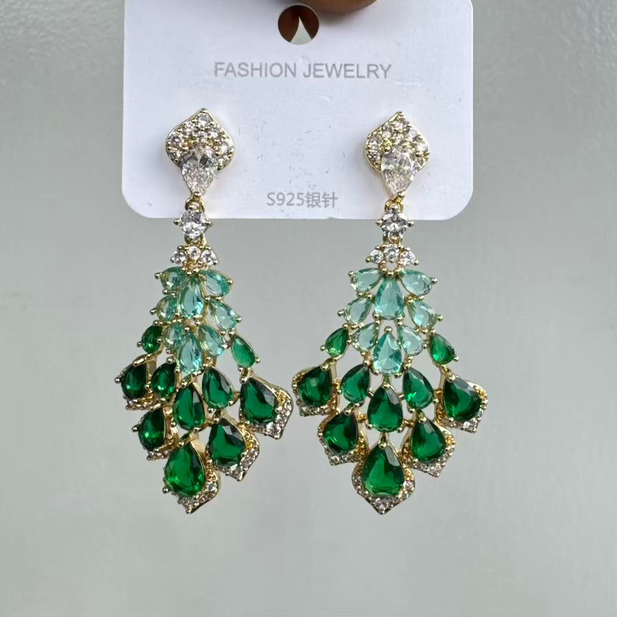 Feather Luxury Cubic Zirconia Earrings