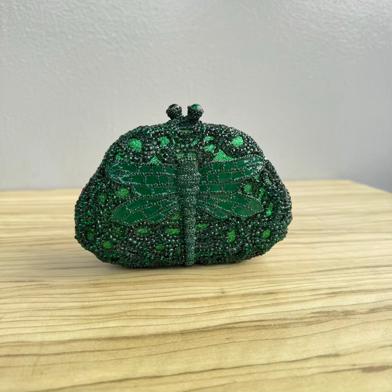 Butterfly Enamel Small Crystal Clutch
