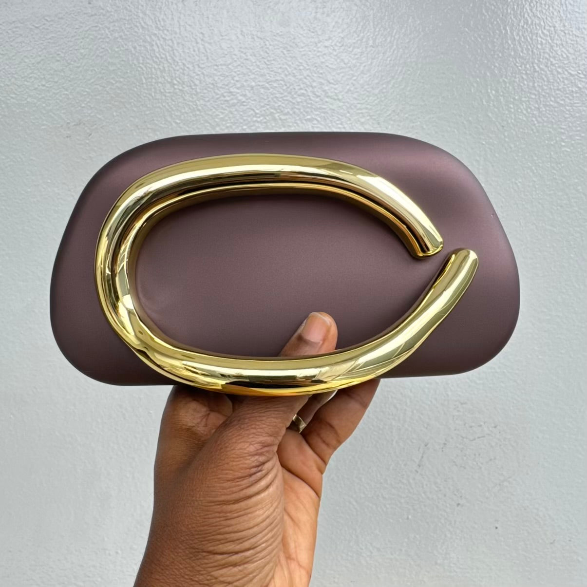 Bar Handle Acrylic Clutch Purse with Long Chain Strap