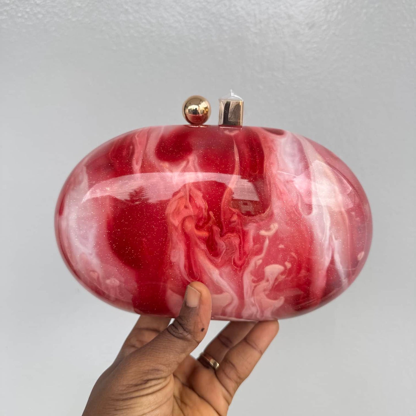 Big Size Oval Acrylic Clutch Purse