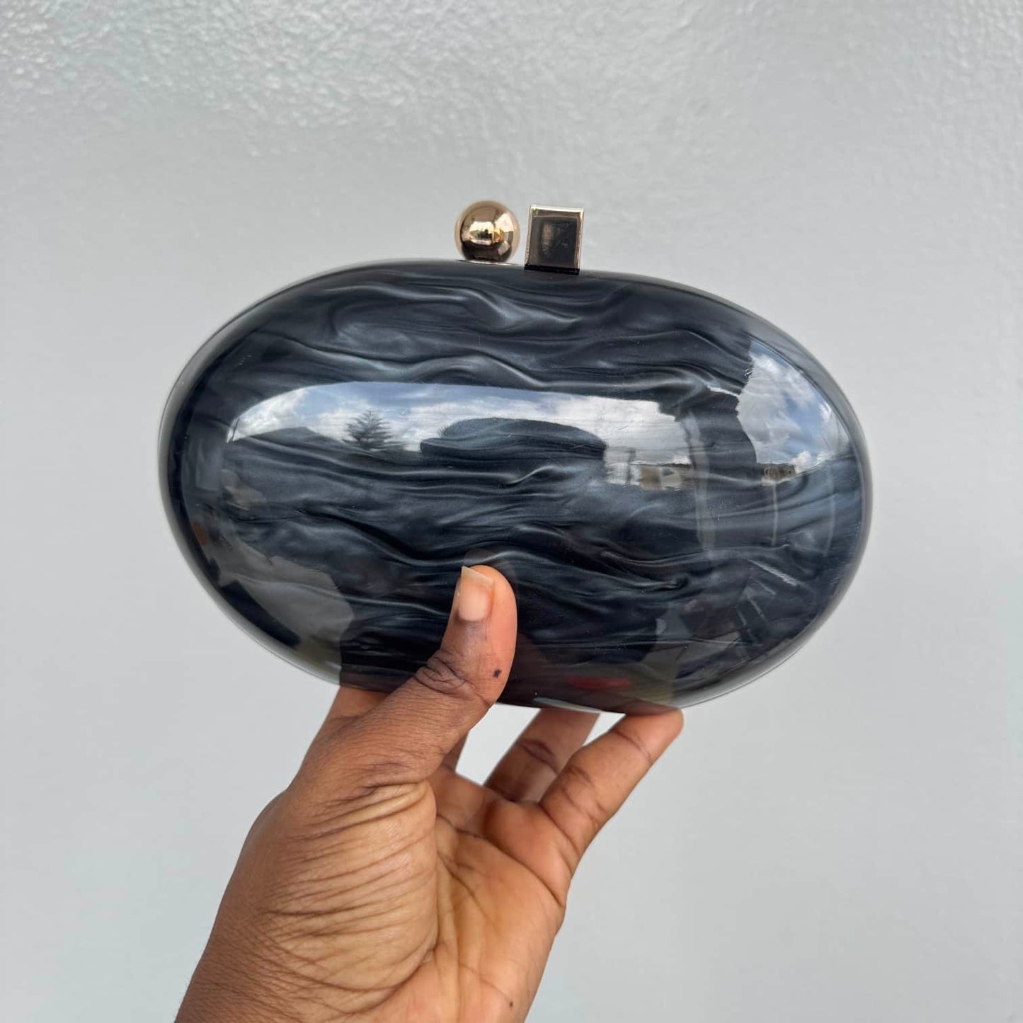 Oval Acrylic Medium Size Clutch Purse