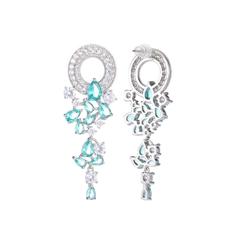 Luxury Floral Cubic Zirconia Earrings