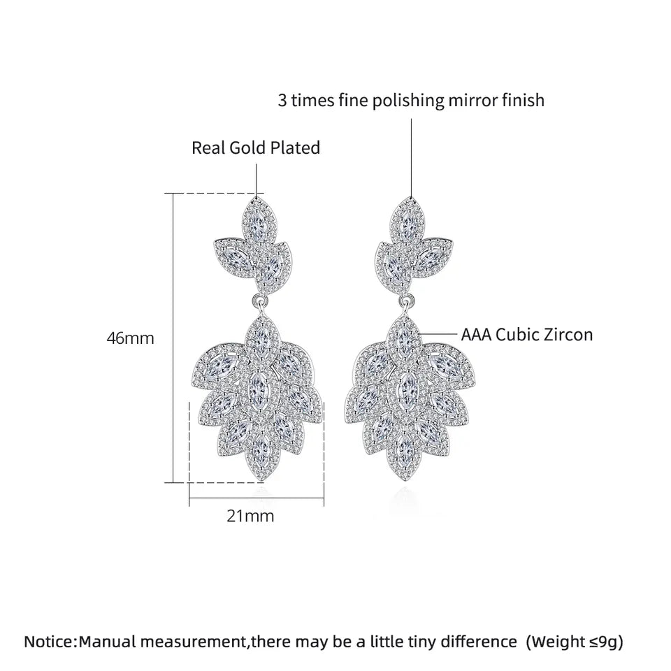 Drop Cubic Zirconia Bridal Earrings