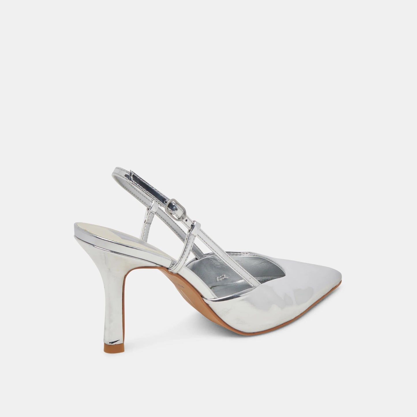 Dolce Vita Kim Patent Mirror Leather Slingback Pointed Toe Mid Heel Shoe