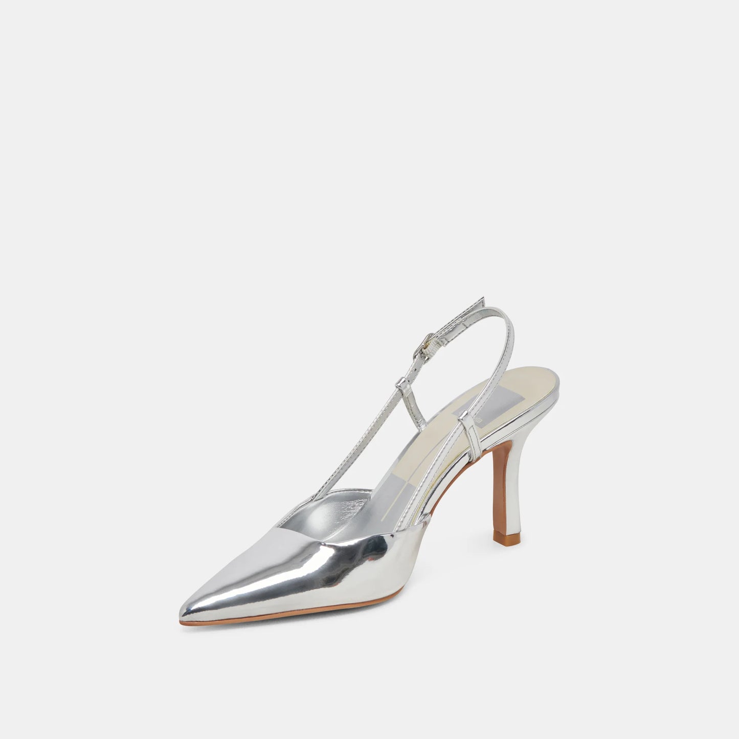 Dolce Vita Kim Patent Mirror Leather Slingback Pointed Toe Mid Heel Shoe
